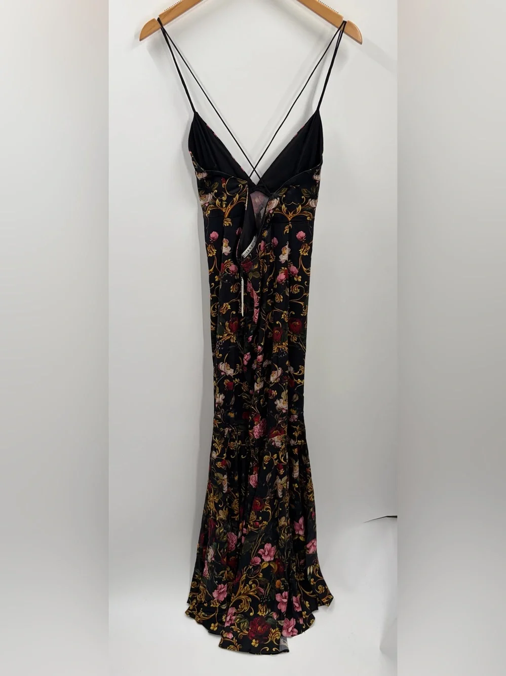 Alice + Olivia Milta Floral Mermaid Satin Slip Maxi Dress size 10 - Picture 6 of 14